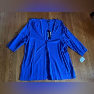 Y2K Semantiks V-Neck and 3/4 Sleeve Rayon Cardigan in Grape, Size 2X, NWT